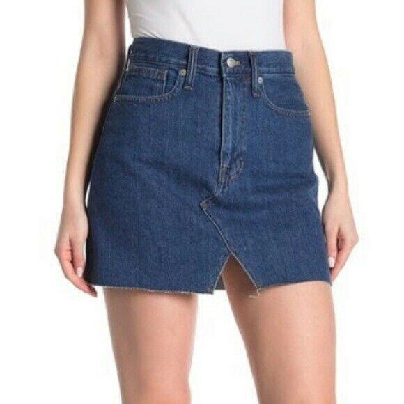 MADEWELL | sz 27 Women's Keene Wash Rigid Denim A-Line Mini Jean Skirt MSRP $70 - Picture 1 of 7
